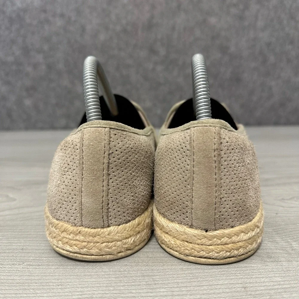 Clarks Azella Theoni Perforated Suede‎ Espadrille Slip On Shoes Taupe Womens 9